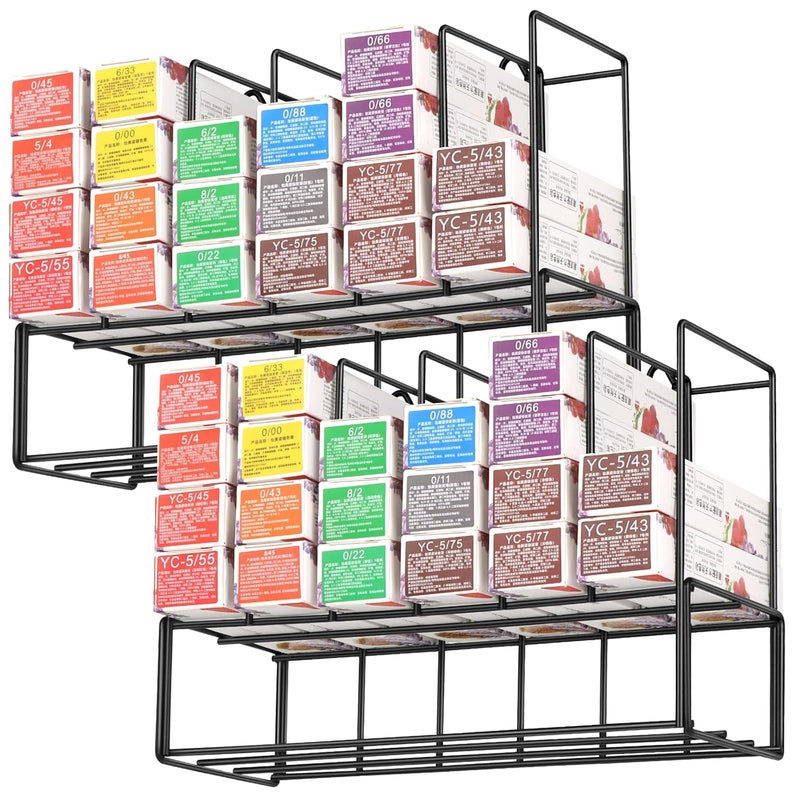 Meudid Hair Color Organizer for Salon Storage Rack - 2 PCS Wall Mounted Hair Color Racks for Salon Cabinet Perfect Hair Color Shelves for Salon Stations for Hair Stylists - Image 1